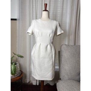 Lanvin Fitted Short Sleeve Pleated Mini Dress Size FR 40